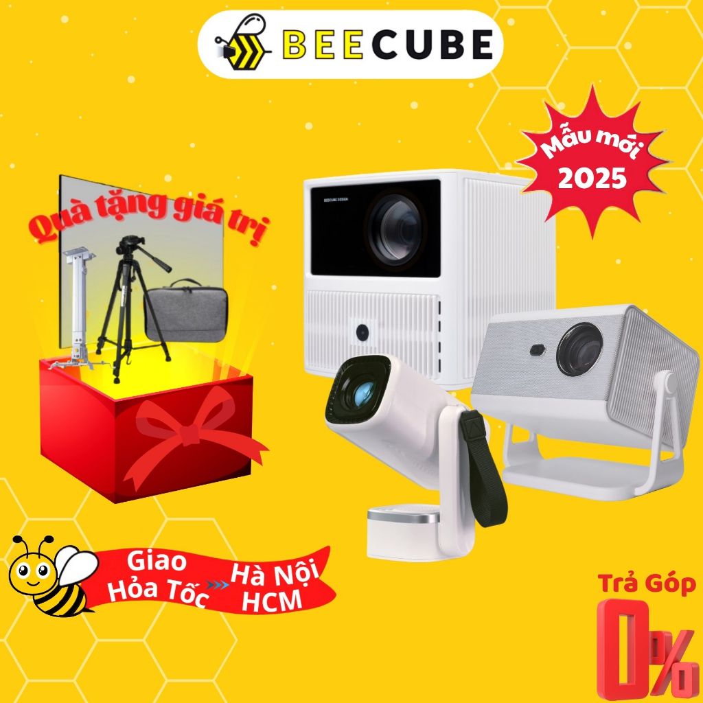 [Mã BMLT50 giảm đến 50K] Máy Chiếu Mini Beecube Chính Hãng Độc Quyền - Bảo hành 12 tháng