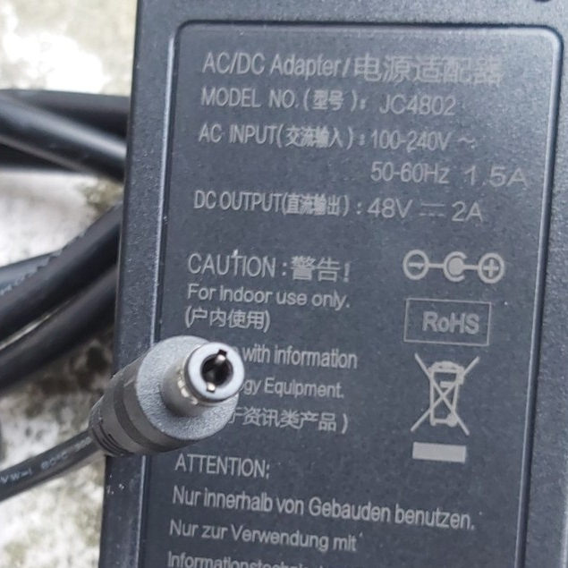 🔌 Adapter Nguồn 48V 2A – Loại Tốt (Model: JC4802) ⚙️
