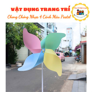  100 Chong Chóng Nhựa 4 Cánh Màu Pastel Cầm Tay Hoặc Treo Dây Trang Trí Chụp Kỉ Yếu Siêu Dễ Thương 