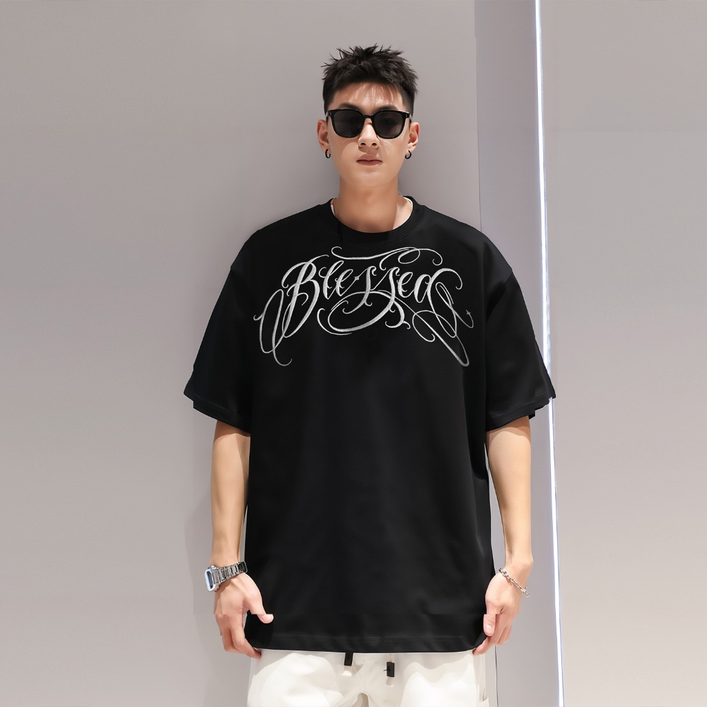 Áo thun Local Brand thêu Blessed Nam Nữ 280gsm