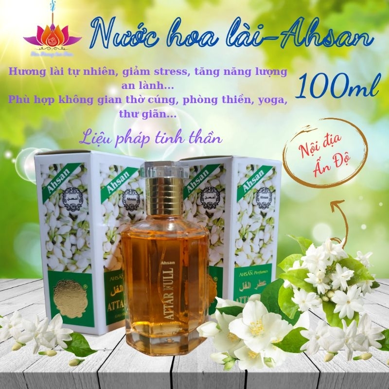 Tinh dầu nước hoa lài chai xịt Ahsan 100ml - Ấn Độ
