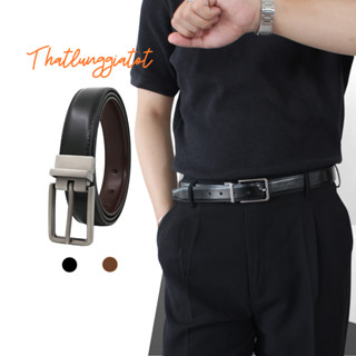 Thắt lưng nam da thật mặt xoay, dây nịt học sinh nam đi học-đi làm bản nhỏ 2.8cm TLD192 - Thắt Lưng Giá Tốt