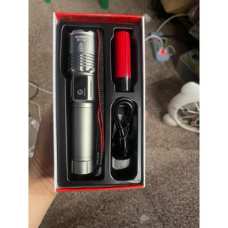  Đèn pin cầm tay rb 1196 siêu sáng hiển thị % có thể zoom xa gần 