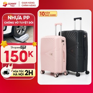 Vali kéo du lịch SUNNY PICA nhựa PP chống vỡ tuyệt đối, vali size 28 24 20 inch xách tay, kí gửi