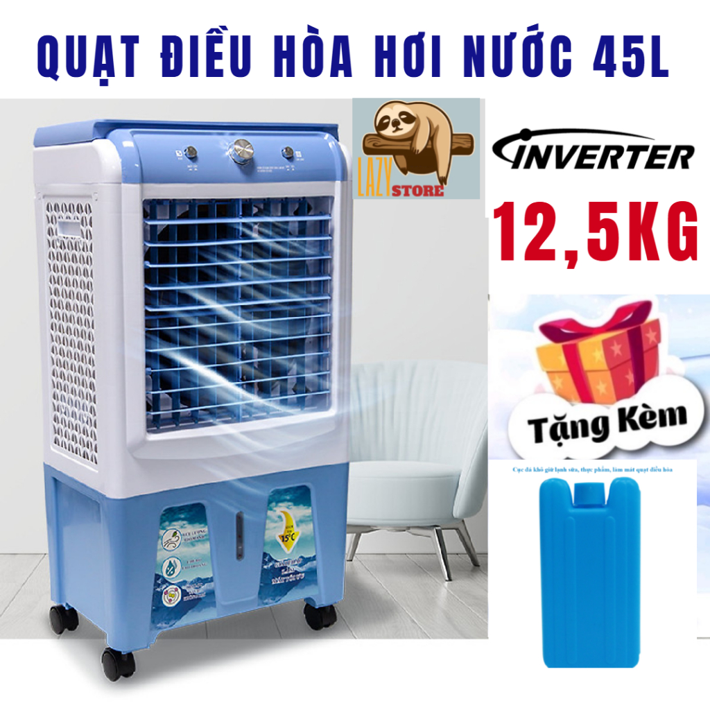 Quạt điều hoà hơi nước 45L-80L INVERTER TẶNG ĐÁ KHô, Quạt hơi nước phun sương tạo ẩm BH 12 tháng
