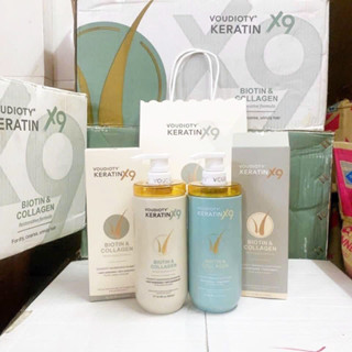 Cặp Dầu Gội Xả Voudioty Keratin X9 Biotin & Collagen 500ml