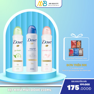  Xịt Khử Mùi Dove Dưỡng Da Mềm Mịn Cho Nữ 135ml– Hương Nhẹ Nhàng Khô Thoáng Suốt Ngày 