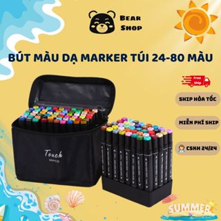Bút màu dạ Marker Touch hộp 24/36/48/60/80 màu, có khay đựng, màu sắc đa dạng, dễ sử dụng