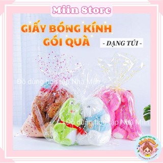 [LINK MUA LẺ] Set 5/10 Túi Gói Quà Trong Suốt Túi Giấy Kiếng Gói Quà Hoa Gấu Bông Quà Tặng Học Sinh Kích Thước Lớn Nhỏ