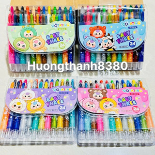 Sáp Vặn 24 Màu Ngắn Hình Baby three-Doreamon & Nhiều Hình