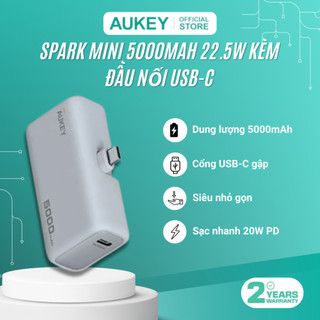  Pin Dự Phòng Aukey PB-Y59-SIL Spark Mini 5000Mah Sạc Nhanh 22.5W Màu Trắng Bạc - Hàng Chính Hãng 