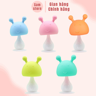 Gặm nướu cho bé sơ sinh, gặm nướu con hươu, gặm nướu silicon siêu mềm hình nấm có chuông xúc sắc.