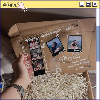 Set Quà Khung Ảnh Handmade ( KÈM HỘP + RƠM )Khung Ảnh Mica Trong Suốt Tự Làm Khung Ảnh Tự Thiết Kế Tặng Người Yêu Bạn Bè