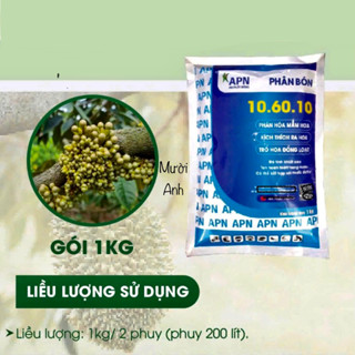 Phân Bón NPK 106010 gói 1000gr của An Phát Nông kích ra hoa trỗ hoa đồng loạt phân hoá mầm hoa già lá chặn đọt 10 60 10