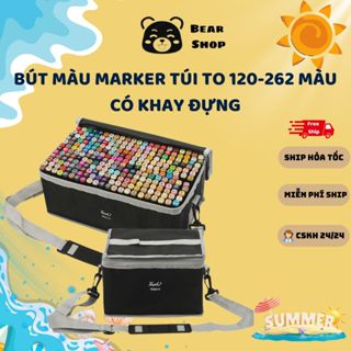 Bút màu  Marker Touch túi to 120/168/262 màu có túi và khay đựng
