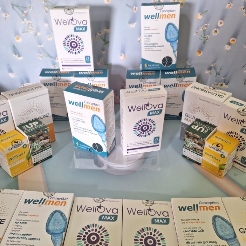 [Chính hãng] Combo Sinh Con Trai Cơ Bản Cho Nam-Viên Uống Wellmen Conception, Hàu Up, Glutathione Ma