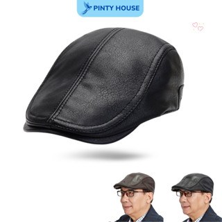 Mũ bê rê chất liệu da pu cao cấp, nón beret nam trung niên phù hợp ông già có nút chỉnh size