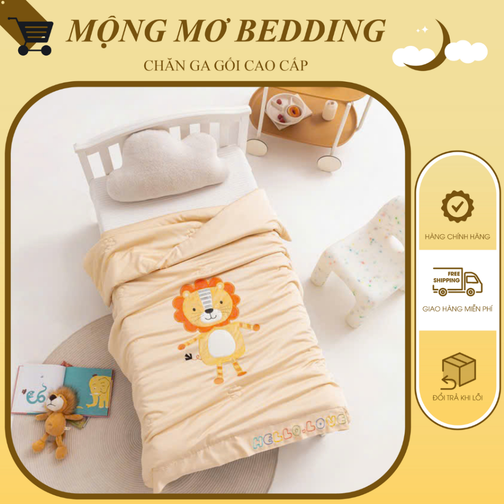 CHĂN CHO BÉ, Chăn lụa Tencel cao cấp, kích thước 1m2 x 1m5 thích hợp cho bé yêu mang đi học, mang đế