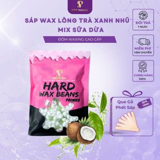  Sáp Wax Lông Trà Xanh Nhũ Mix Sữa Dừa Premium Đốm Waxing Siêu Bám Lông Chuyên Dùng Wax Full Body Tặng Que 