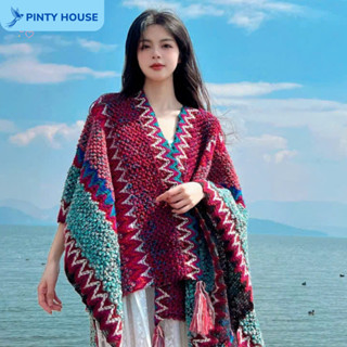 Khăn choàng cổ ,Khăn len áo choàng thổ cẩm nhiều màu, phong cách Tây tạng cho nam và nữ