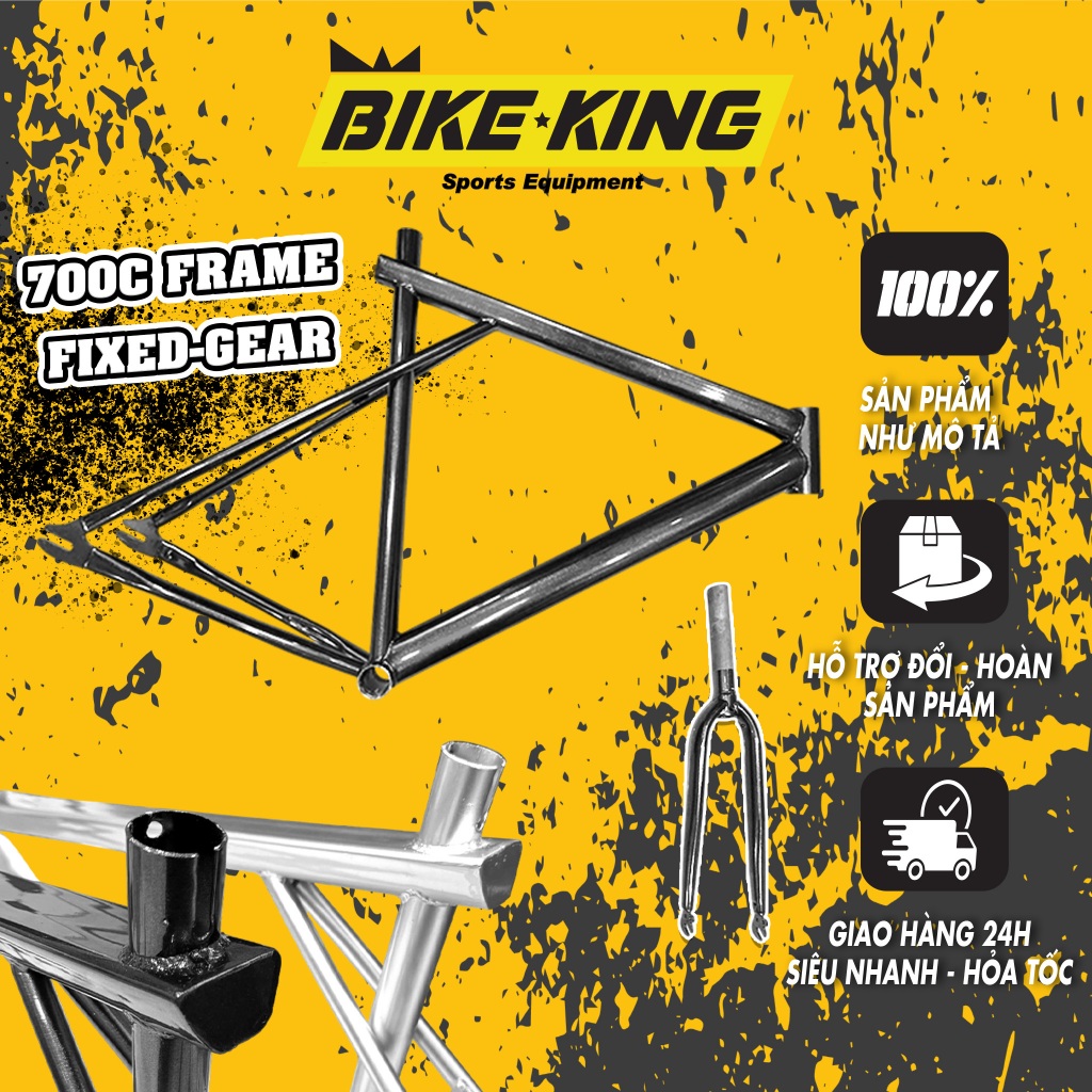 Khung Xe Đạp Fixed-Gear Dáng Triple-Triangle Kích Cỡ 700C X-02
