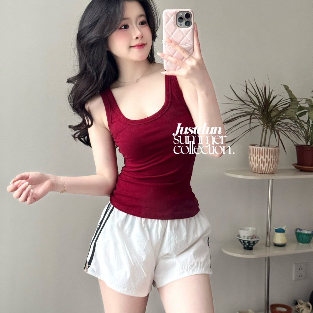 [KÈM MÚT] Áo Ba Lỗ Ôm Body Basic Cotton Mịn Tôn Dáng JUSTDUN D8 | BigBuy360 - bigbuy360.vn