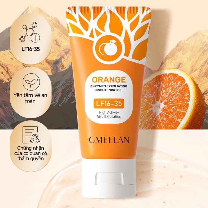 Gel tẩy tế bào chết màu cam làm sáng da mặt làm sạch sâu gel tẩy tế bào chết da mặt 50g