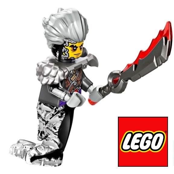 Cinder - Pearl Dark Gray and Flat Silver Armor, Ghost Legs (71818) - Iego NINJAGO Dragons Rising Sea
