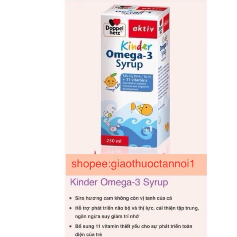 siro omega 3 đức aktiv kinder omega3 syrup dha & epa cùng 11 vitamin (não bộ,thị lực,miễn dịch,tăng 