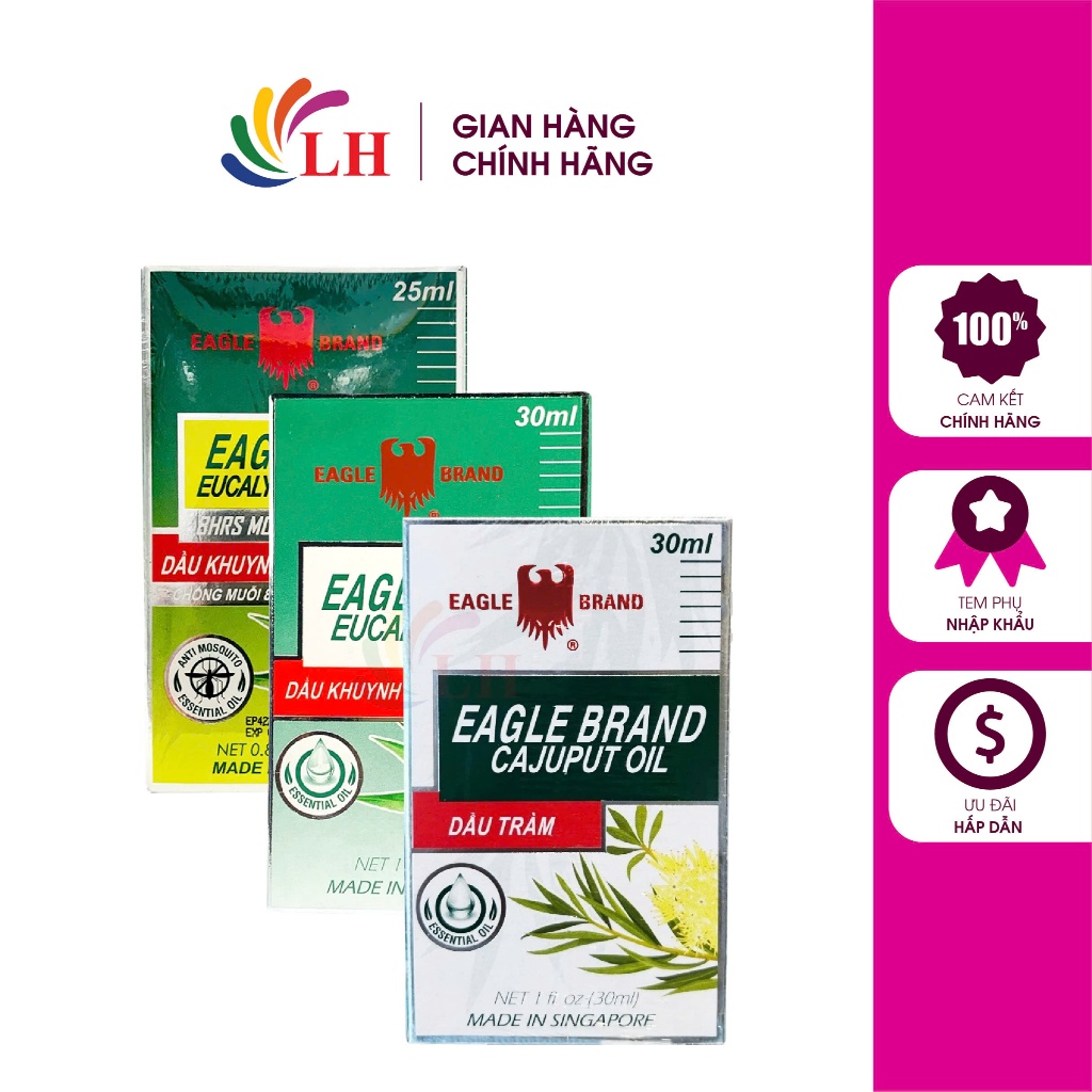 Combo Eagle Brand Eucalyptus Oil Plus+ (25ml) + Eagle Brand Eucalyptus Oil (30ml) + Eagle Brand Euca