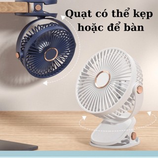  Quạt tích điện - Quạt Để Bàn 5 Mức Độ Có Đèn Led Dung Lượng Pin 1800mah 