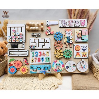 Bảng bận rộn IN TÊN RIÊNG - Busy board thương hiệu Woodness  - Đồ chơi gỗ giáo cụ Montessori - Board game