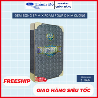 Đệm bông ép chần foam four D nệm kim cương 2 mảnh, hàng chính hãng bảo hành 5 năm