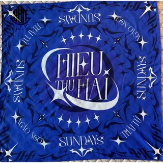 Khăn bandana HIEUTHUHAI Sunday lụa mịn Nhật size 60x60 2 mặt thương hiệu BBN Your Full House