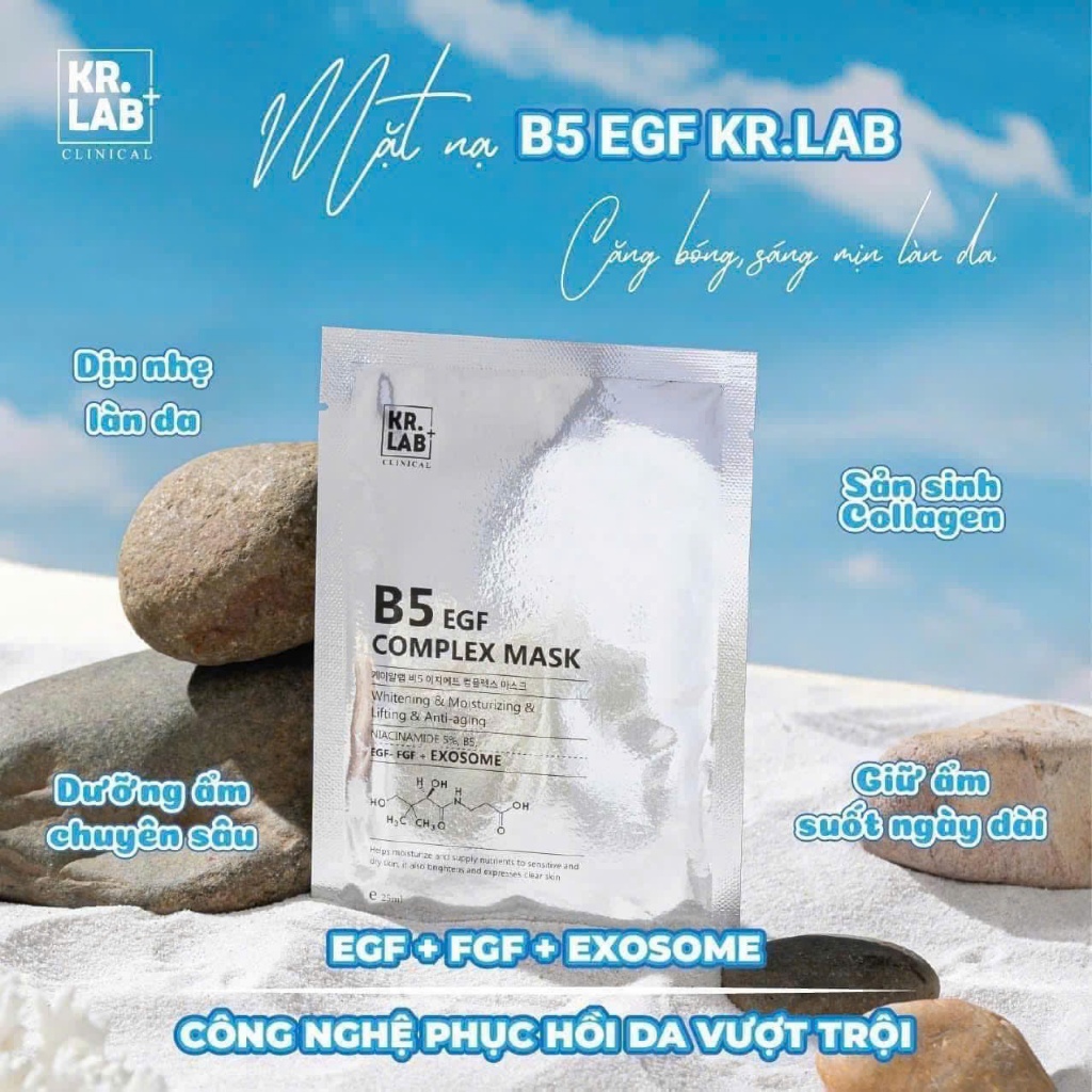 Combo 10-20 Mặt nạ kr.lab b5 EGF complex mask dưỡng trắng cấp ẩm phục hồi da hạn dùng 2028