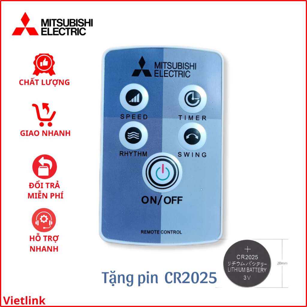 Remote - điều khiển quạt cây và quạt treo tường Mitsubishi (Dùng cho các mẫu quạt nhập Thái Lan)