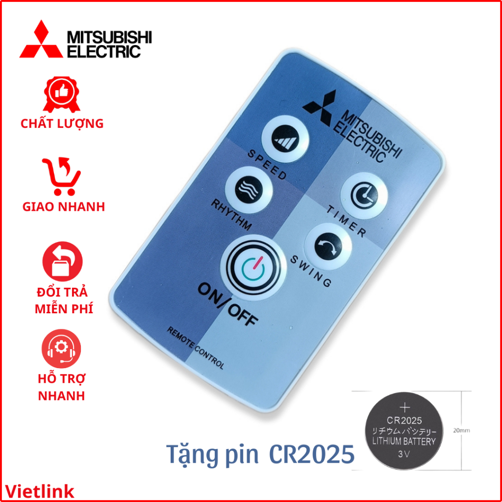 Remote quạt cây và quạt treo tường Mitsubishi (Dùng được cho các mẫu quạt Mitsubishi sx Thái Lan).