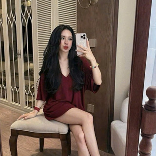 Áo Phông Rộng Cổ Tim Dấu Quần - A546