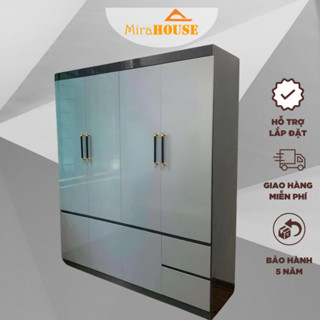Tủ nhựa Đài Loan 4 buồng, MIRA HOUSE, tủ đựng quần áo cao 1m85 dài 1m62 sâu 50cm, có lắp đặt tại nhà