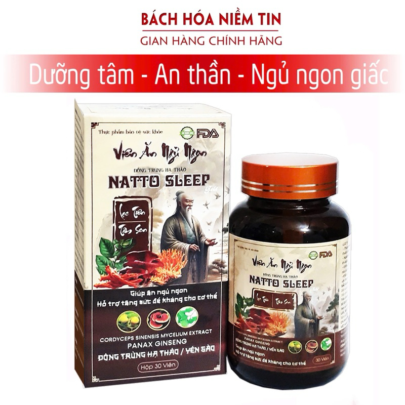 Viên uống Dưỡng Tâm An Thần Ngủ Ngon - giúp dễ ngủ, ngủ sâu giấc - thành phần thảo dược an toàn khi sử dụng -Hộp 30 viên