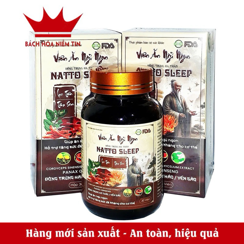 Viên uống Dưỡng Tâm An Thần Ngủ Ngon - giúp dễ ngủ, ngủ sâu giấc - thành phần thảo dược an toàn khi sử dụng -Hộp 30 viên