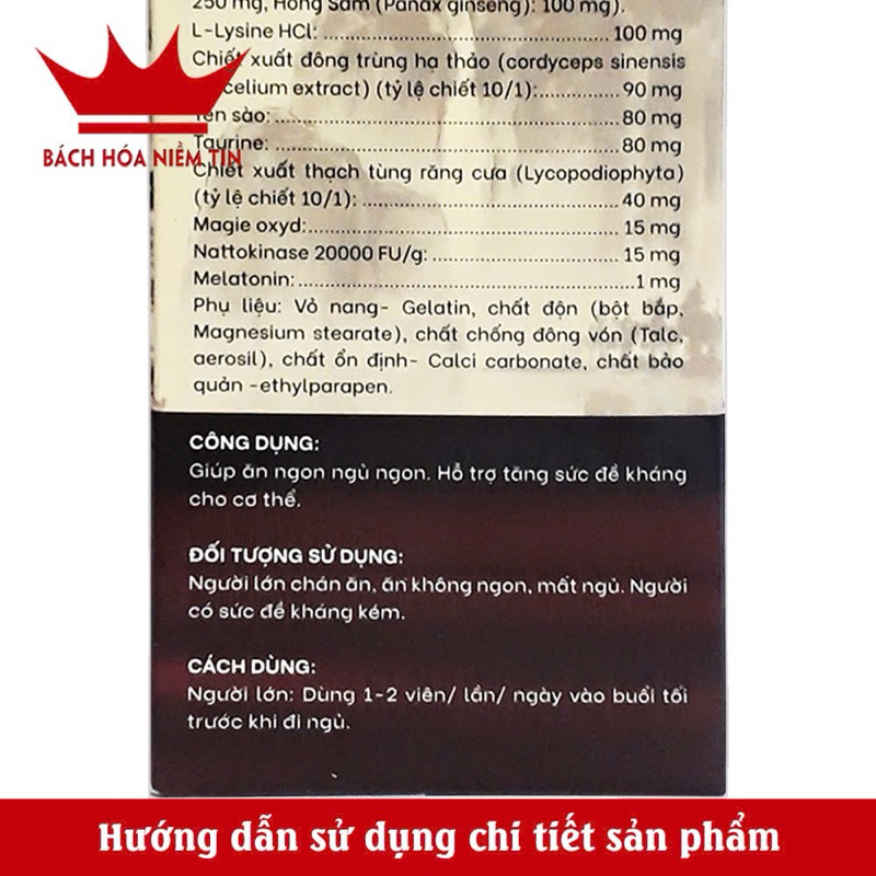 Viên uống Dưỡng Tâm An Thần Ngủ Ngon - giúp dễ ngủ, ngủ sâu giấc - thành phần thảo dược an toàn khi sử dụng -Hộp 30 viên