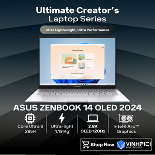 Laptop ASUS ZenBook 14 OLED 2025 UX3405 (Ultra9-285H/ Intel Arc/ Ram 32GB/ SSD 1TB/ 14′′ 2.8K OLED 120Hz)