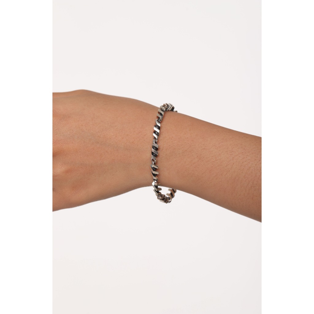 Lắc tay nam nữ bạc 925 - Lắc tay kiểu xoắn vuông - NEPHERTETI