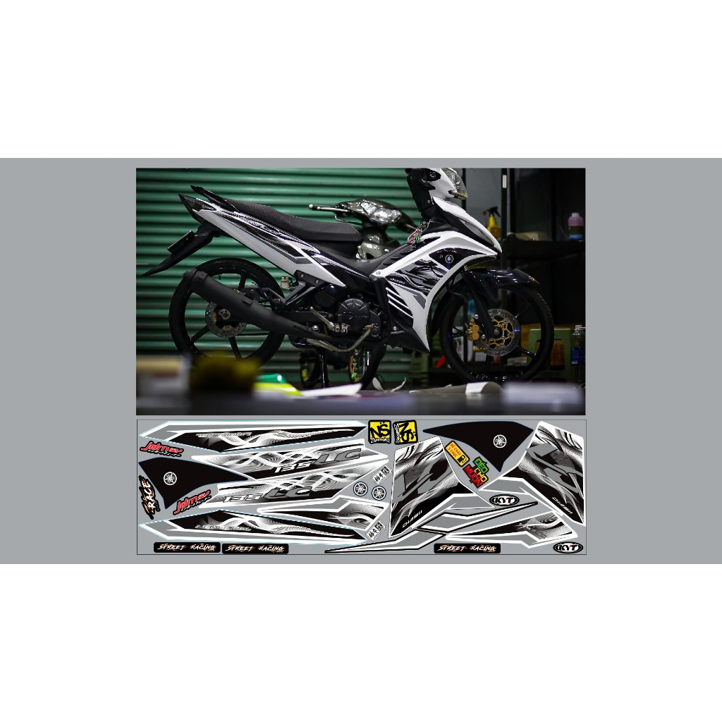 TEM RỜI EXCITER 135 TRẮNG ĐEN LC135 DECAL 3 LỚP