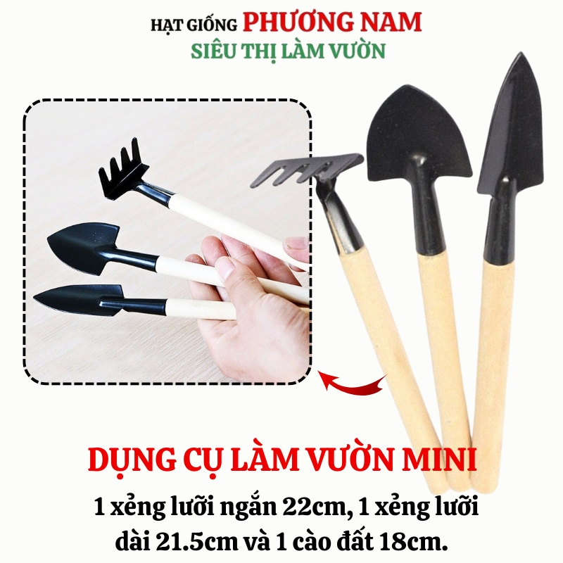Bộ Dụng Cụ Làm Vườn 3 Món Mini Phương Nam