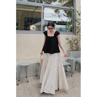 SET LINEN ÁO CÁNH TIÊN DÁNG LỬNG MIX CHÂN VÁY MIX TẦNG XOÈ SIÊU XINH PHONG CÁCH BASIC HÀN QUỐC SIÊU XINH ĐỦ MÀU