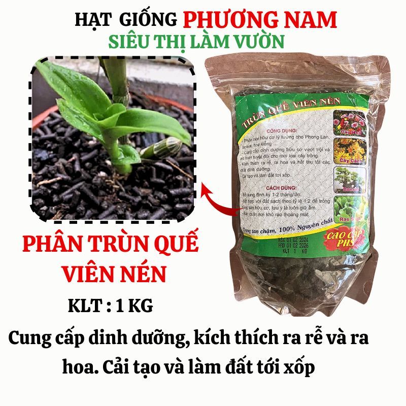 1 Kg - Phân Trùn Quế Viên Nén Tan Chậm Phương Nam