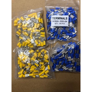 100 cái FDD2-250 đầu cos ghim đực cái