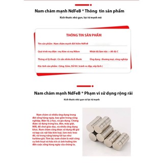 Set 10 viên nam châm đất hiếm 10x1mm mạ Niken